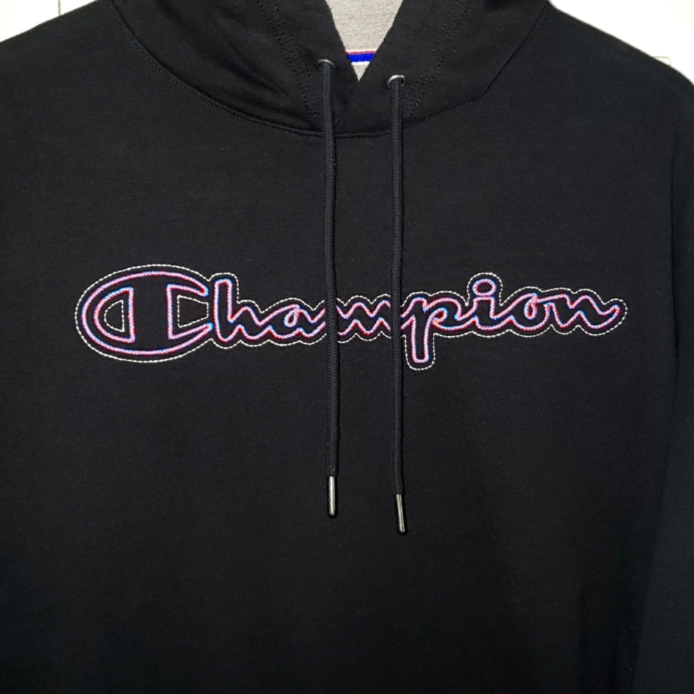 Champion Black Pullover Hoodie Sweatshirt